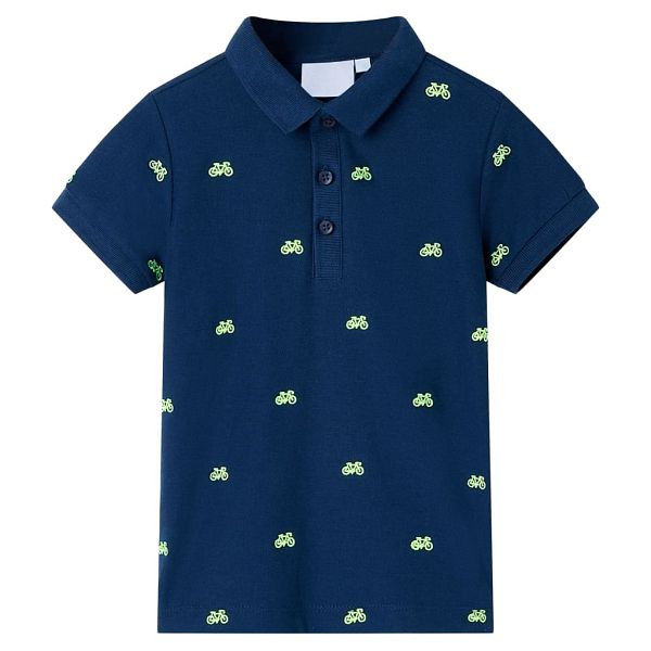 vidaXL Kinder-Poloshirt Marineblau 128, Material: 100 % Baumwolle, 12162