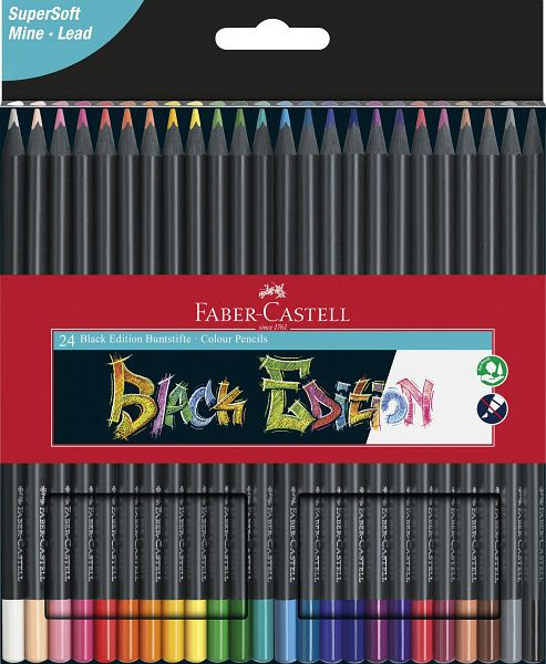 FABER CASTELL Black Edition Buntstift, 24er Kartonetui, 116424