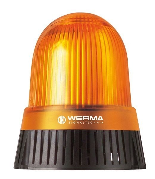 WERMA LED-Sirene Bodenmontage 32 Töne 115-230VAC drei Leuchtbilder fernansteuerbar YE- gelb, 431.300.60