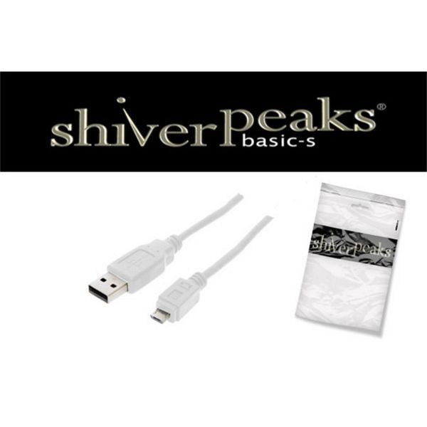 shiverpeaks BASIC-S, USB-Micro Kabel, USB-A-Stecker auf USB-B MICRO Stecker, weiß, 3,0m, BS77183-W