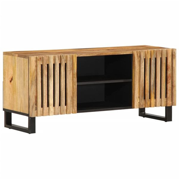 vidaXL TV-Schrank 105x34x46 cm Raues Massives Mangoholz, 377436