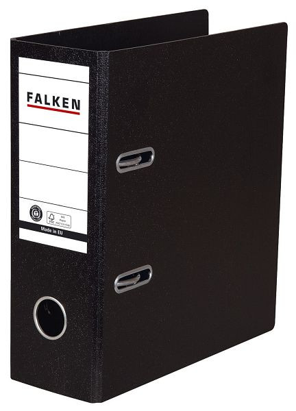 FALKEN Ordner, A5 hoch, 80mm, Hartpappe, schwarz, 11285830