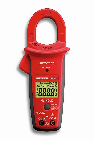 Benning CM 5-1,TRUE RMS-Digital-Stromzangen-Multimeter mit AUTOTEST-Funktion, 044066