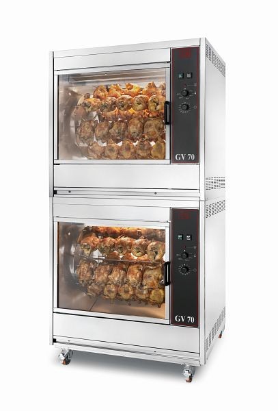 CB Italy ventiliertes Elektro-Hähnchengrillgerät mit langem Spieß und manuellem Timer GV-70/84 MAN, 14100201