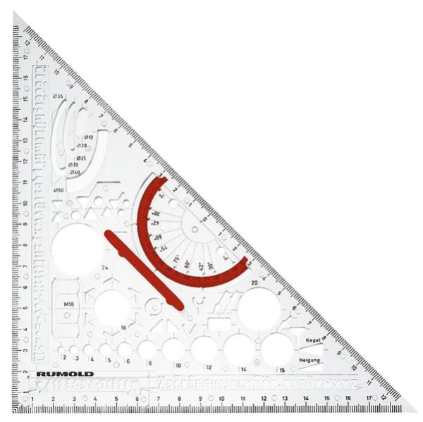 RUMOLD Dreieck Metall Techno, vielseitige Zeichenschablone, 354210, 4012108136006