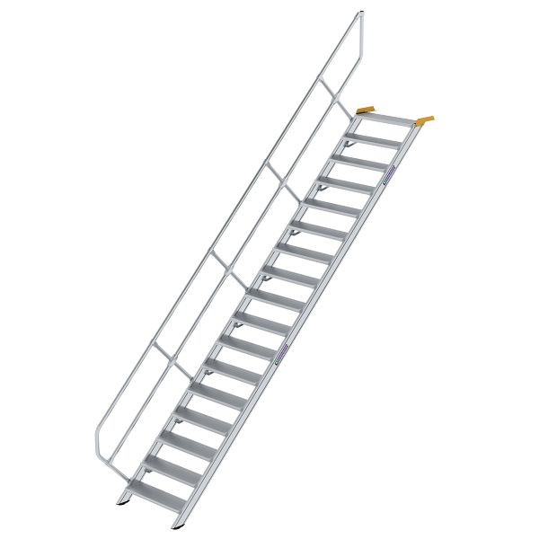 Munk Günzburger Steigtechnik Treppe 45° Stufenbreite 800 mm 17 Stufen Aluminium geriffelt, 600277