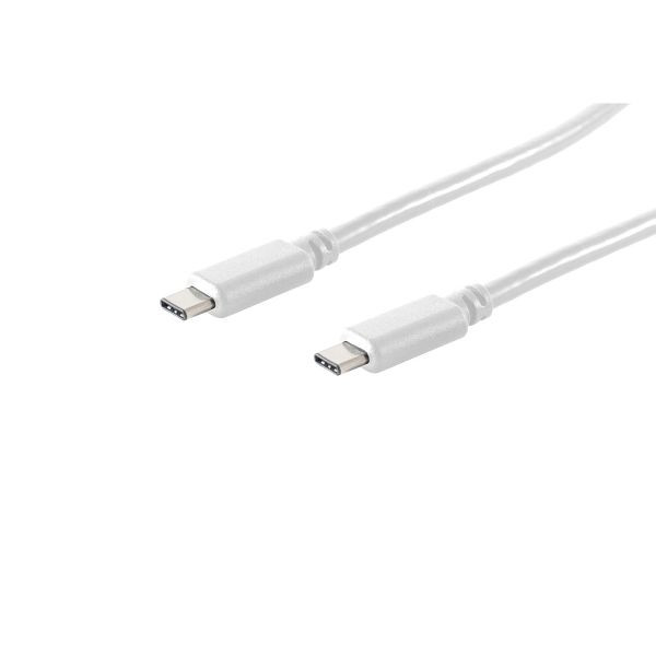 S-Conn USB Kabel 3.1 C Stecker auf USB 3.1 C Stecker (Gen. 2) weiß 1m, 13-45026