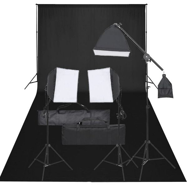 vidaXL Fotostudio-Set mit Beleuchtung und Hintergrund, 3094678