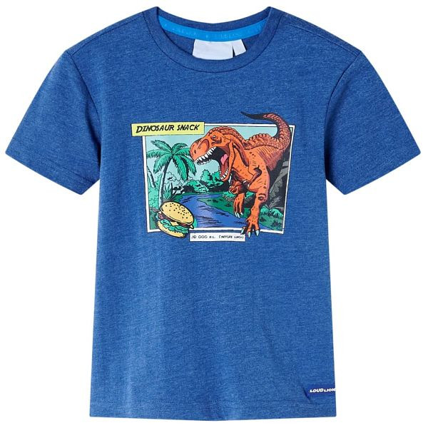 vidaXL Kinder-T-Shirt Dunkelblau Melange 116, 12241, 8721012018129