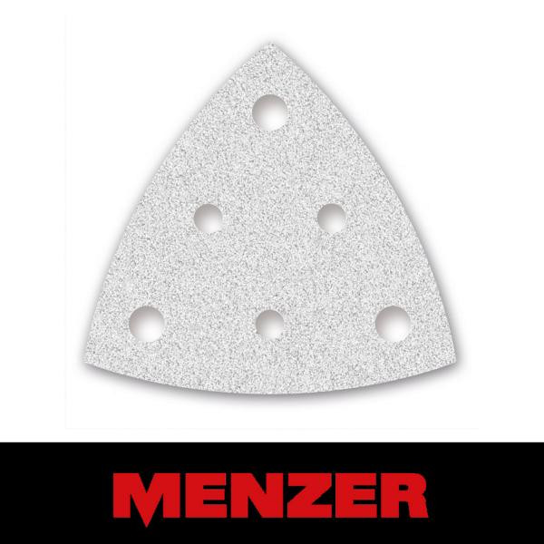 Menzer Klett-Schleifblatt, 82 mm, 6 Loch, Körnung 150, Normalkorund mit Stearat-Beschichtung, VE: 50, 261181150