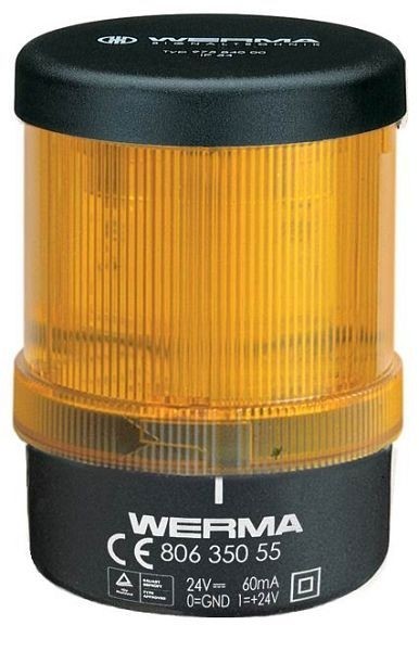 WERMA LED-Leuchte überwachbar Bodenmontage / Wandmontage 24VDC YE- gelb, 806.350.55