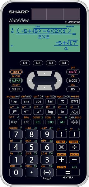 SHARP Schulrechner ELW 550XG, Solar-und Batteriebetrieb, SH-ELW550XG, 4974019827292