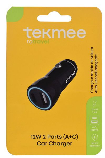 Tekmee Ladeadapter USB für Auto schwarz, 40430333, 3661075337674