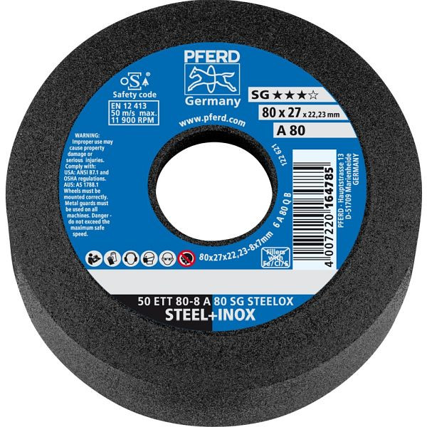 Pferd Schleiftopf 50 ETT 80-8 A 80 SG STEELOX, VE: 5 Stück, 63418702