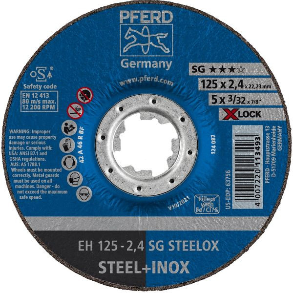 Pferd Trennscheibe EH 125-2,4 SG STEELOX/X-LOCK, VE: 25 Stück, 61340125