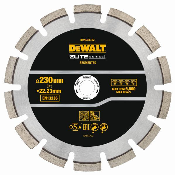 DeWalt ELITE Diamanttrennscheibe 230x22,23mm ASPHALT, DT20466-QZ