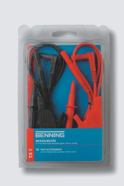 Benning TA 2, Messleitungsset, 6-teilig, rot/schwarz, 044125