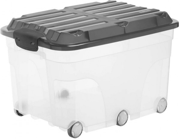 Rotho Rollbox 57 l ROLLER 6, transparent/anthrazit, 1766608812WS