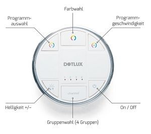 DOTLUX COMMANDER Funkfernbedienung Multi-4-Kanal für RGBW und Dynamisches Weiss 433,920MHz ISM, 5006-1