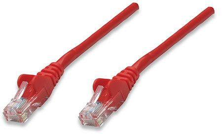 INTELLINET Netzwerkkabel, Cat5e, U/UTP, CCA, RJ45-Stecker/RJ45-Stecker, 1,0 m, rot, 318952