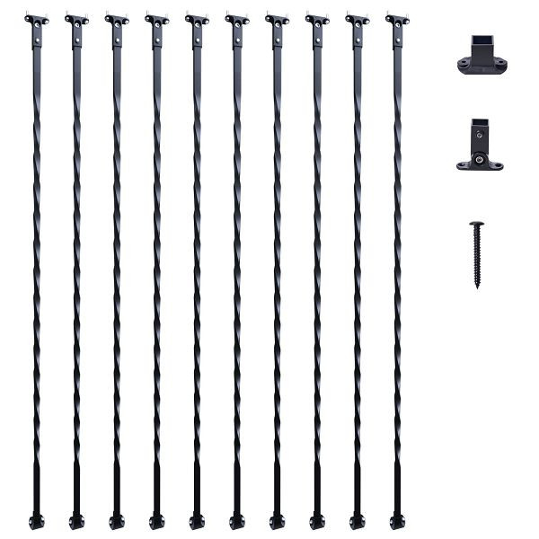 VEVOR Treppengeländer aus Metall, 44-Zoll-Stahldeckspindeln mit Schuhen, Schraubendrehungen, ZXKLGZ10G44YH4VC6V0