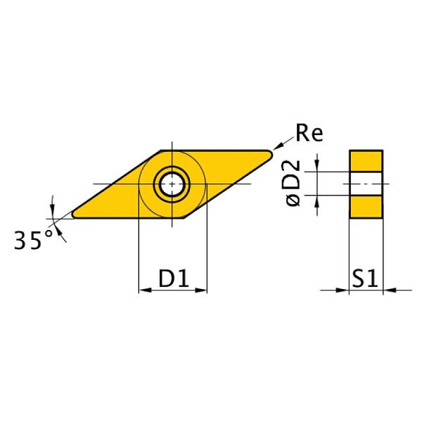 Optimum HM-Ersatzwendeplatten ISO VNMG160408, VE: 5 Stück, 3441701