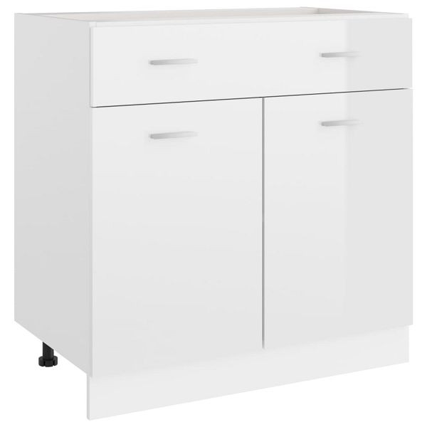 vidaXL Schubunterschrank Hochglanz-Weiß 80x46x81,5 cm Holzwerkstoff, 801241