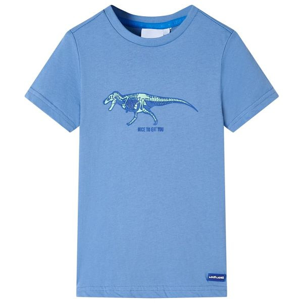 vidaXL Kinder-T-Shirt Mittelblau 116, Material: 100 % Baumwolle, 11741