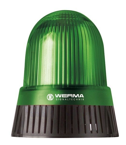 WERMA LED-Sirene Bodenmontage 32 Töne 24VAC/DC drei Leuchtbilder fernansteuerbar GN- grün, 431.200.75