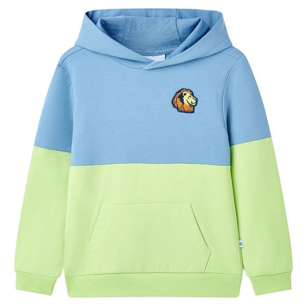 vidaXL Kinder-Kapuzenpullover Blau und Zartgelb 92, Top-Qualität, 12594