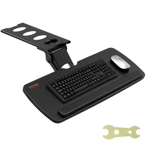 VEVOR Tastaturablage unter dem Schreibtisch, ergonomische ausziehbare Tastatur-/Mausablage, 63,5 x 24,9 cm, JPBMDF0000000AC01V0