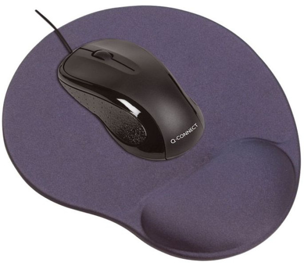 Q-Connect Gel-Mousepad - schwarz, KF02213, 5705831022133