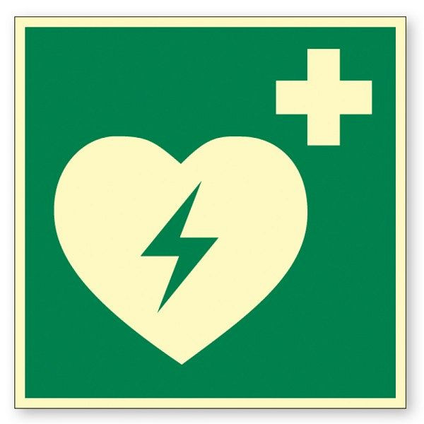 WERO Rettungszeichen: Defibrillator, ISO 7010, Klebefolie, 290152