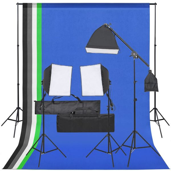 vidaXL Fotostudio-Set mit Beleuchtung und Hintergrund, 3094698