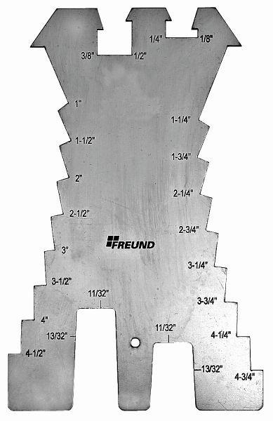 Freund Anreißschablone, Amerikanische Skalierung, Gewicht: 65 Gramm, Maße: 140 mm, 01133000