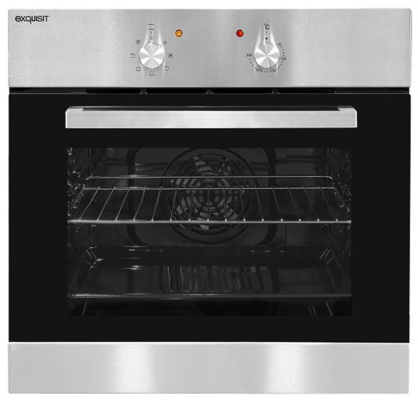 Exquisit Elektro-Einbaubackofen, Grill, Ober- / Unterhitze, Inox, Backofenvolumen 59 L, EEK A, EBE 555-2U, 0490103