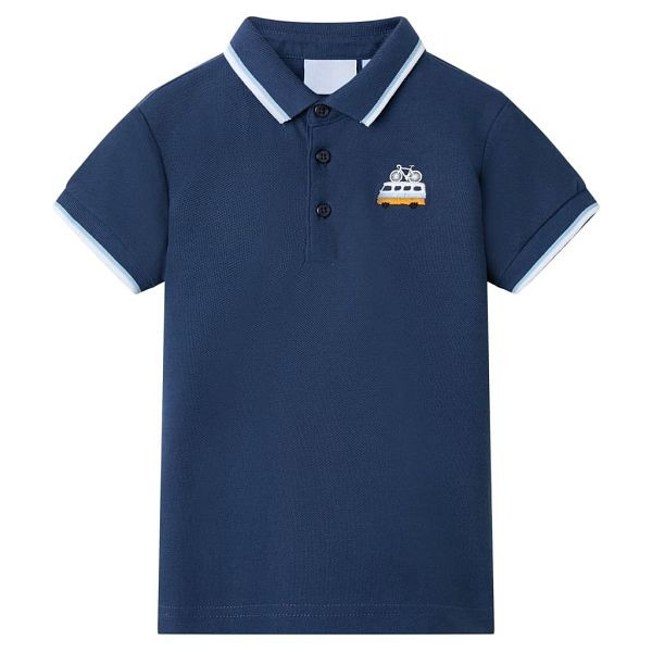 vidaXL Kinder-Poloshirt Dunkelblau 104, Material: 100 % Baumwolle, 12050