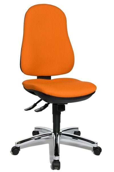 Topstar Bequemer Bandscheiben-Drehstuhl, stufenlose Sitzhöhenverstellung, orange, 8559G04