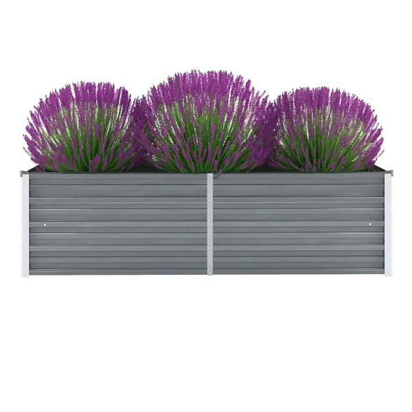 vidaXL Garten-Hochbeet verzinkter Stahl 160x40x45 cm Grau, 44850