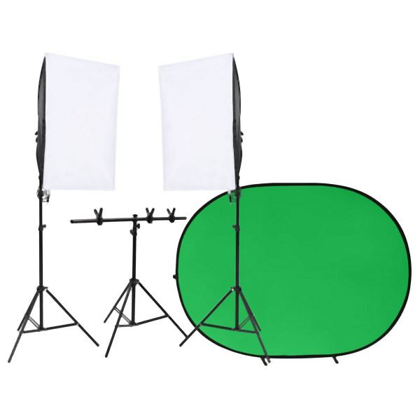 vidaXL Fotostudio-Set mit Leuchten und Hintergrund, 3144001