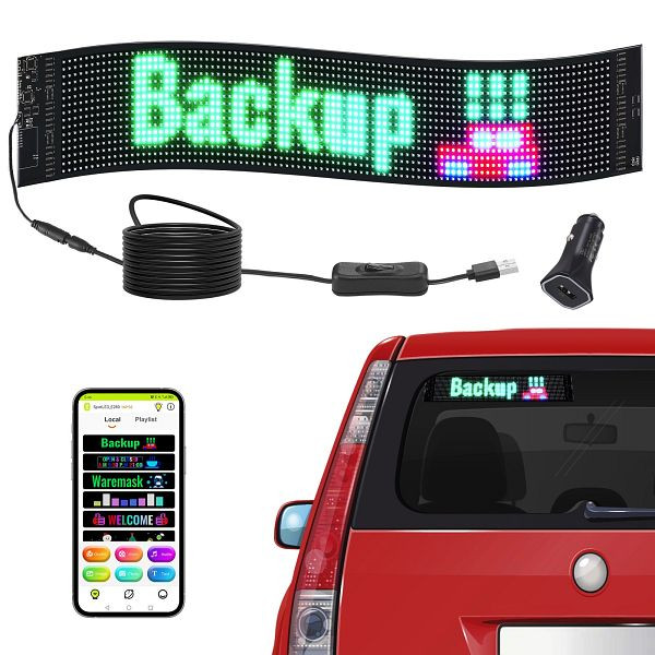 VEVOR Programmierbares LED-Schild, P6 Vollfarb-LED-Scrolling-Panel, Bluetooth-App-Steuerung, Nachrichten-Ladenschild 68 x 12 cm, RXGDBZP27X5IHAZHIV9