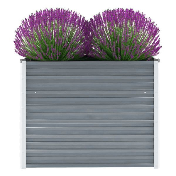 vidaXL Garten-Hochbeet verzinkter Stahl 100x40x77 cm Grau, 44852