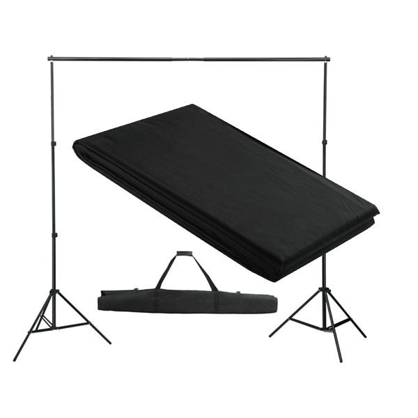 vidaXL Fotohintergrund-System 300 x 300 cm Schwarz, 160067