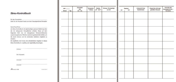 RNK Streu-Kontrollbuch, 24 Seiten, DIN A5, 565, 4002871056502
