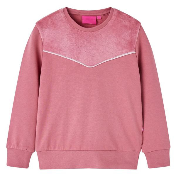 vidaXL Kinder-Sweatshirt Samt-Patchwork Himbeerrosa 92, 14004