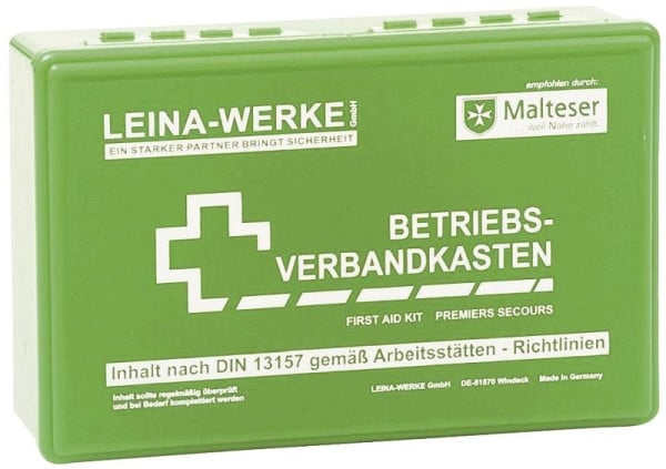 LEINA-WERKE Betriebsverbandkasten klein, mit Wandhalterung, grün, 20001