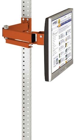 Manuflex Monitorträger für UNIVERSAL und PROFI mit 500 mm-Doppelgelenk, VESA-Adapter 75 mm, in Rotorange RAL 2001, Rotorange, ZB3638.2001