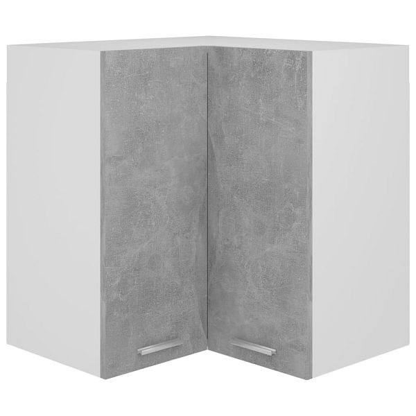 vidaXL Eckhängeschrank Betongrau 57x57x60 cm Holzwerkstoff, 806394