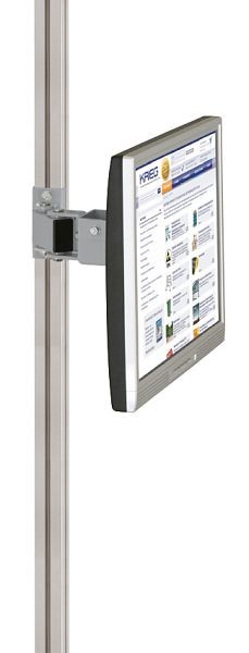 Manuflex Monitorträger für CANTOLAB und ALU mit 80 mm-Doppelgelenk, VESA-Adapter 75 mm, in Alusilber ähnlich RAL 9006, Alusilber, ZB8289.9006