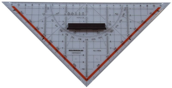 RUMOLD Technisches Zeichendreieck mit Griff, 250 mm, 1154